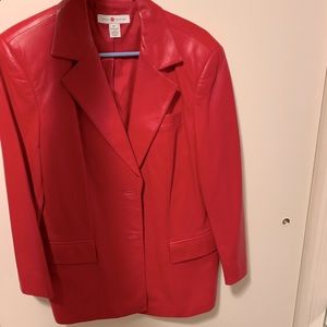 Red Leather Blazer